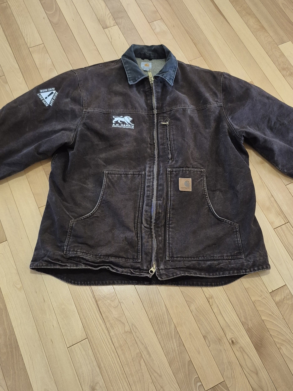 Carhartt C61 Brown Sherpa LINED Duck Jacket with Logo